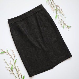 J. CREW Size 6 Black Pencil Skirt Gold Flecks Career skirt